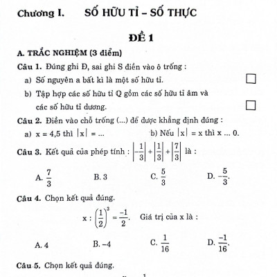 60 Đề Kiểm Tra Toán 7 (Theo Chương Trình GDPT Mới)