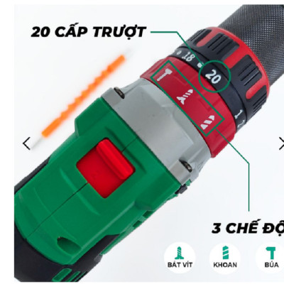 Máy Khoan Pin Bê Tông 3 Chức Năng HIMOKI 13mm 21V Pin 10 Cell - Motor 100% Dây Đồng Không Chổi Than - Bảo Hành 12 Tháng