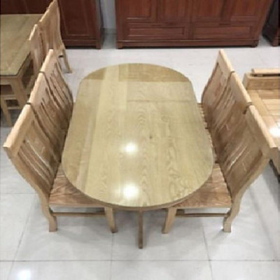 Bộ Bàn Ăn OVAL Gỗ Sồi Nga