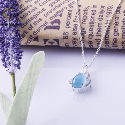 Dây chuyền bạc Ý 925 Huệ Ngân - Mặt đá phong thủy YYD136