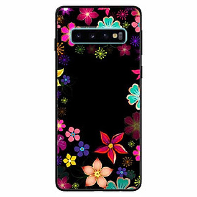 Ốp lưng dành cho Samsung S10 mẫu Hoa Đủ Sắc Nền Đen