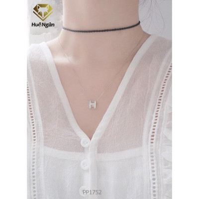 Dây chuyền bạc Ý 925 Huệ Ngân - Chữ H-Heart Biểu tượng trái tim PP1752