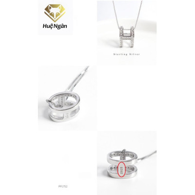 Dây chuyền bạc Ý 925 Huệ Ngân - Chữ H-Heart Biểu tượng trái tim PP1752