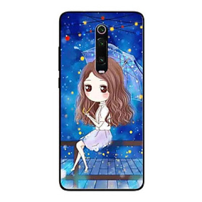 Ốp Lưng in cho Xiaomi Redmi K20 Mẫu Nàng Che Dù nền Xanh - Hàng Chính Hãng