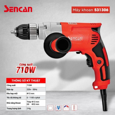 MÁY KHOAN BÚA 13MM 710W 531306 SENCAN - HÀNG CHÍNH HÃNG