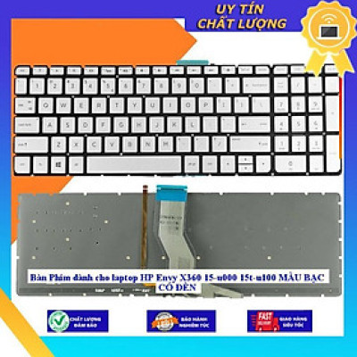 Bàn Phím dùng cho laptop HP Envy X360 15-u000 15t-u100 MÀU BẠC CÓ ĐÈN - Hàng Nhập Khẩu New Seal