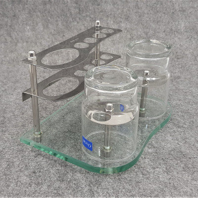 Kệ bàn chải đế kính cường lực 2 ly úp -  INOX 304