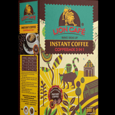 Combo 3 Hộp Cà Phê Sữa Hòa Tan 3in1 - LION Cafe - Thơm Ngon Đậm Vị ( 1 Hộp 20 que *18gram)