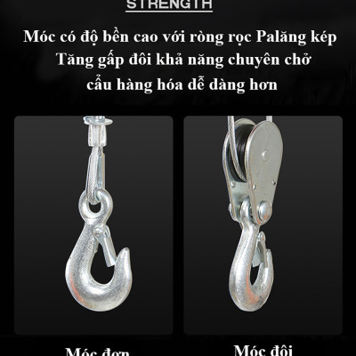 Bộ Tời Điện Kèm Rùa ABG PA300 (150/300kg) 20 Mét - Giúp Máy Tời Treo PA Nâng Hạ Vật Nặng Dễ Dàng Trong Nhà Xưởng Công Nghiệp Và Đời Sống, Nâng Kéo Linh Hoạt, Hiệu Quả Cao - Hàng Chính Hãng (Giao Màu Ngẫu Nhiên)