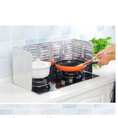 Dụng Cụ Chắn Dầu Mỡ Tấm Chắn Gió Cho Bếp Gas Size 32.5*84cm Trơn Gấp Gọn Dễ Vệ Sinh