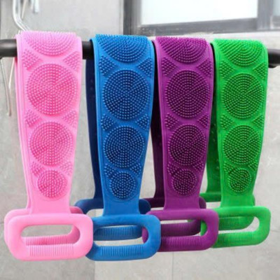 COMBO 4 CÁI ĐAI TẮM CỌ CHÀ LƯNG SILICON 2 MẶT - Dây Cọ Lưng Bằng Silicon Gai 2 Mặt Chức Năng Chà Và Massage Cơ Thể Khi Tắm  Bông Tắm Nhà Tắm