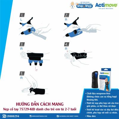 Nẹp cổ tay 75729-KID dành cho trẻ em từ 2-7 tuổi Actimove Wrist Stabilizer