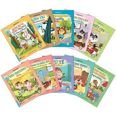 Sách - Combo 10 Cuốn: Bé Học Lễ Giáo - Song Ngữ Anh Việt