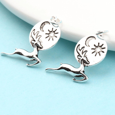 Combo 2 cái charm bạc hình con tuần lộc treo - Ngọc Quý Gemstones