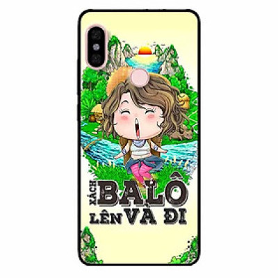 Ốp lưng in cho Xiaomi Redmi Note 5 Pro Mẫu Xách Balo Lên Nữ
