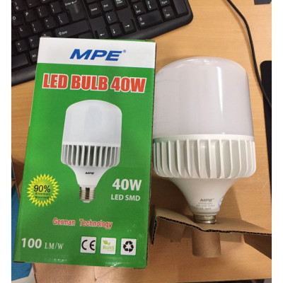 Bóng Đèn LED Bulb Trụ 40W MPE Thân Nhôm (LB-40)