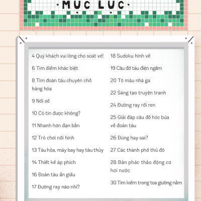 Sách - 30++ Hoạt Động Viết, Vẽ, Tô Màu, Giải Đố... Theo Chủ Đề - Trò Chơi Cho Trẻ - Trên Tàu Hỏa