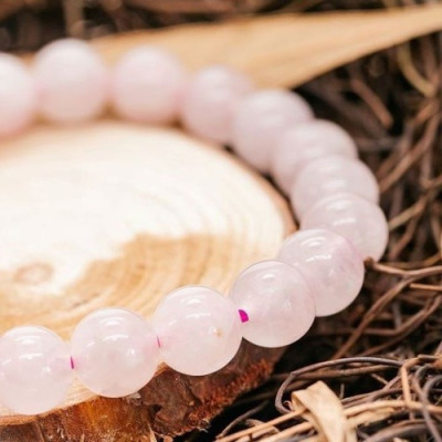 Vòng đeo tay thạch anh hồng thiên nhiên - 12