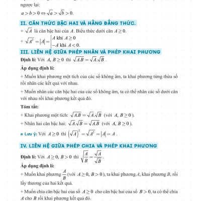 Sổ Tay Luyện Thi Vào Lớp 10 Môn Toán