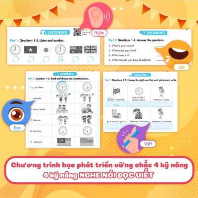 Sách - Big 4 Bộ Đề Tự Kiểm Tra 4 Kỹ Năng Nghe - Nói - Đọc - Viết Cơ Bản Và Nâng Cao Tiếng Anh Lớp 4 - Tập 1 - Megabook