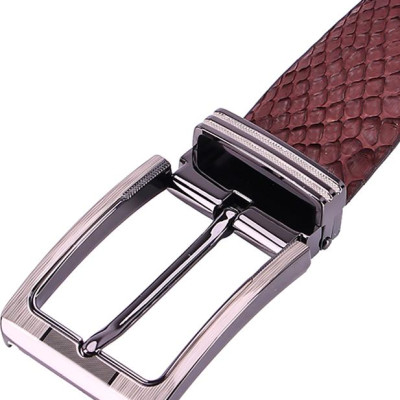 Thắt Lưng Nam Da Trăn Đầu Kim Huy Hoàng HT4345 - Nâu