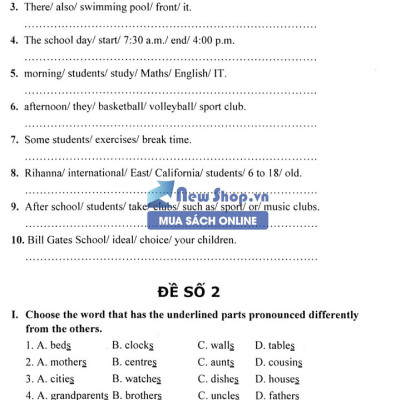 100 Đề Kiểm Tra Tiếng Anh 6 (Biên Soạn Theo Chương Trình Của Bộ Giáo Dục Và Đào Tạo)_KV