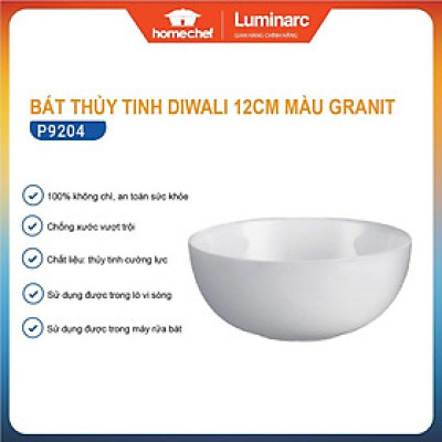 Bát (chén) ăn cơm thủy tinh Luminarc Diwali Granit 12cm P9204 | Hàng chính hãng