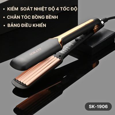 Máy dập phồng chân tóc SOKANY SK1906 dập xù, bấm xù, bấm mè tạo kiểu chuyên nghiệp với 4 mức nhiệt - HÀNG CHÍNH HÃNG
