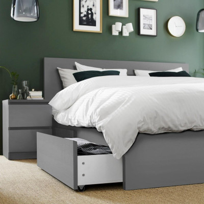 Giường gỗ MDF MALM kiểu dáng Bắc Âu hiện đại kèm 2 hộc tủ, sản xuất bởi Scandi Home