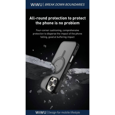 Ốp Lưng cho  iPhone 16 Pro Max , 16 Pro Lưng Nhám hiệu WIWU Armor Ultra Chống Sốc Kèm Giá Đỡ Kim Loại Ring Stand Xoay 360° Hỗ Trợ Sạc Không Dây - Hàng chính hãng