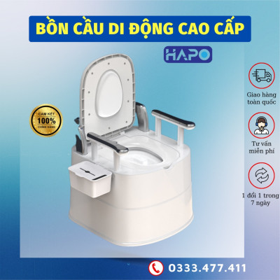 Bồn cầu di động đa chức năng, Ghế Ngồi toilet Khử Mùi Tiện Dụng cho người già, bà bầu , người bệnh tiện lợi chất liệu nhựa abs cao cấp có tay vịn đệm tựa lưng