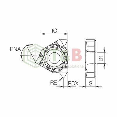 Mảnh dao tiện ren phủ PVD Kyocera Model16ER100ISO-TF PR1115 , dao tiện ren, dụng cụ tiện, lưỡi dao tiện, mảnh tiện Nhật