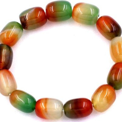 Vòng tay chuỗi hạt Lu Thống Thạch Anh Xanh Nâu Bầu 12mm x 16mm - hợp mệnh Mộc, mệnh Hỏa