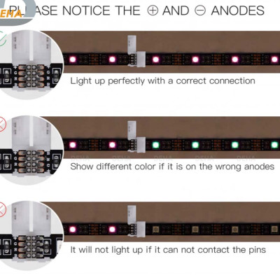 Đầu nối chữ thập, chữ X, dấu cộng + 4 chân cho led dây dán 5050, 2835, 3528 RGB đổi màu connector 4P pin 10 mm  trang trí dán tường thạch cao, cây máy tính, màn hình, ti vi, TV, Gaming, Tiktok dán tường, chống nước bền đẹp- Chính hãng DEHA