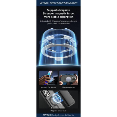 Ốp Lưng cho  iPhone 16 Pro Max , 16 Pro Lưng Nhám hiệu WIWU Armor Ultra Chống Sốc Kèm Giá Đỡ Kim Loại Ring Stand Xoay 360° Hỗ Trợ Sạc Không Dây - Hàng chính hãng