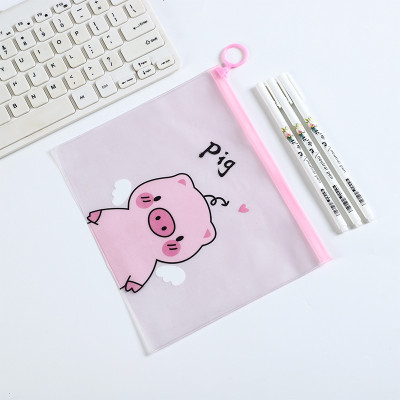 Combo 2 túi đựng bút khóa zip lợn hồng pink pig nhiều mẫu