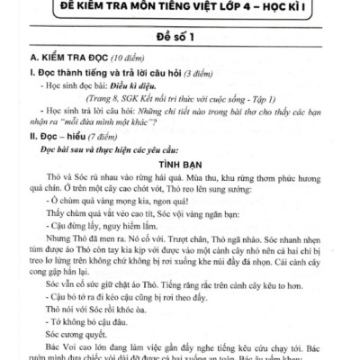 Sách - Bộ Đề Kiểm Tra Môn Tiếng Việt Lớp 4 - Tập 1 (Dùng Kèm SGK Kết Nối Tri Thức Với Cuộc Sống)
