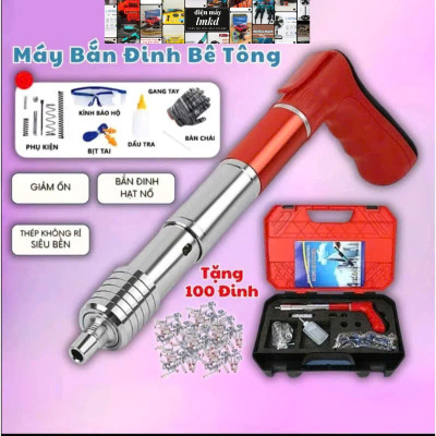 SIÊU CẤP VỚI MÁY BẮN ĐINH BÊ TÔNG THÔNG MINH KHÔNG CẦN ĐIỆN TẶNG KÈM THEO 100 ĐINH HÀNG LOẠI 1