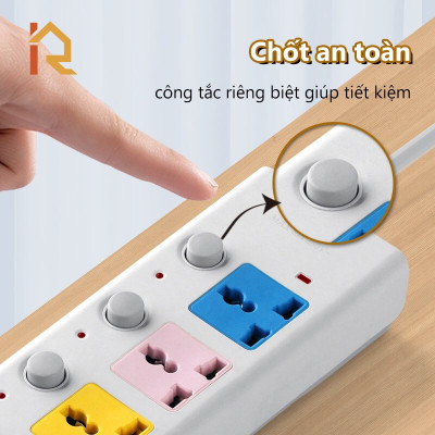 Ổ cắm điện đa năng 7 Cổng Sạc USB 2 Cáp USB 3 Và 5M Dây Cáp Dày Chất Lượng Cao 100% Chính Hãng 2023New