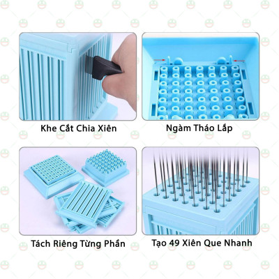 [Bữa Tiệc Vui] Bộ Làm Thịt Nướng Xiên Que KhoNCC Hàng Chính Hãng - Dụng Cụ Bếp Tạo 49 Xâu Xiên - Phù Hợp Buổi Cuối Tuần Party - KDHS-8212-49XQ