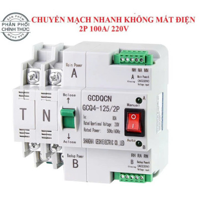 Cầu Dao Chuyển Nguồn Tự Động – 100A Công Suất Lớn, Không Mất Điện Khi Chuyển Nguồn Không Bị Mất Điện