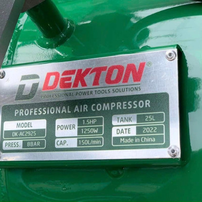 MÁY NÉN KHÍ KHÔNG DẦU 25L 1250W DEKTON DK-AC2925 - HÀNG CHÍNH HÃNG