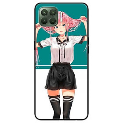Ốp lưng dành cho Oppo A93 - F17 Pro mẫu Cô Gái Anime Tóc Hồng