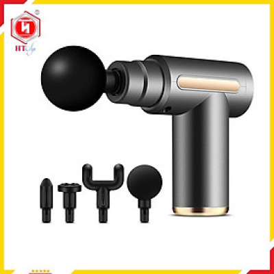 Máy Massage Cầm Tay, Súng Massage Cầm Tay Đa Năng Với 4 Đầu Massage, 6 Chế Độ, Màu Ngẫu Nhiên - Hàng Nhập Khẩu