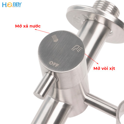 Vòi xả nước kèm vòi xịt rửa inox 304 dây lò xo Hobby home decor GXLX2