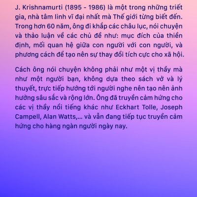 Combo sách Krishnamurti Nói Về Tự Do và Krishnamurti Thực Tại Hiện Tiền