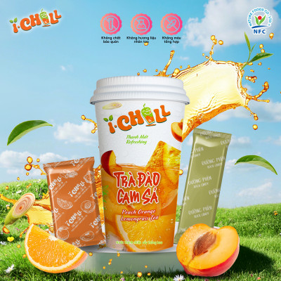 [COMBO 6 LY] iChill Dâu Tây Atiso Đỏ + Trà Đào Cam Sả + Sâm Long Nhãn Nấm Tuyết Nước Thanh Nhiệt Sấy Thăng Hoa Từ Trái Cây Tự Nhiên
