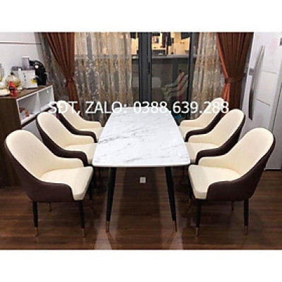 Bàn đá 1m6x80 6 ghế