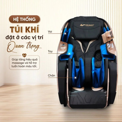 Ghế Massage Toàn Thân Lifesport LS-660E, Ghế Massage Với Hệ Thống Con Lăn Hiện Đại, Điều Khiển Bằng Giọng Nói