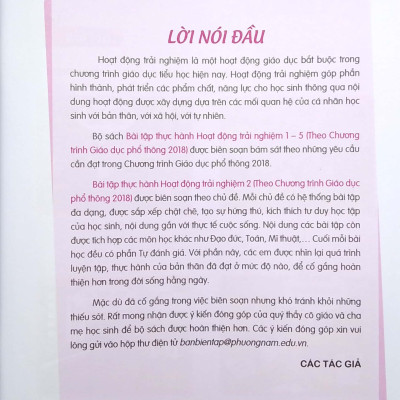Bài Tập Thực Hành Hoạt Động Trải Nghiệm Lớp 2 (Theo Chương Trình Giáo Dục Phổ Thông 2018)